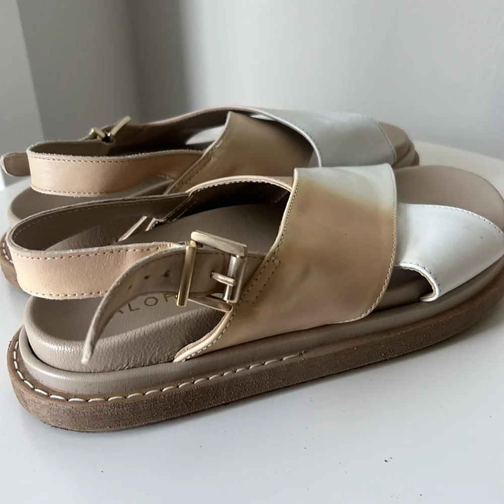 ALOHAS Marshmallow Bicolor Stone Beige Sandal Size W 5 - Picture 5 of 13
